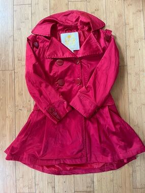 Women’s Vintage Wet Seal Bright Red Double-Breasted Pea Coat